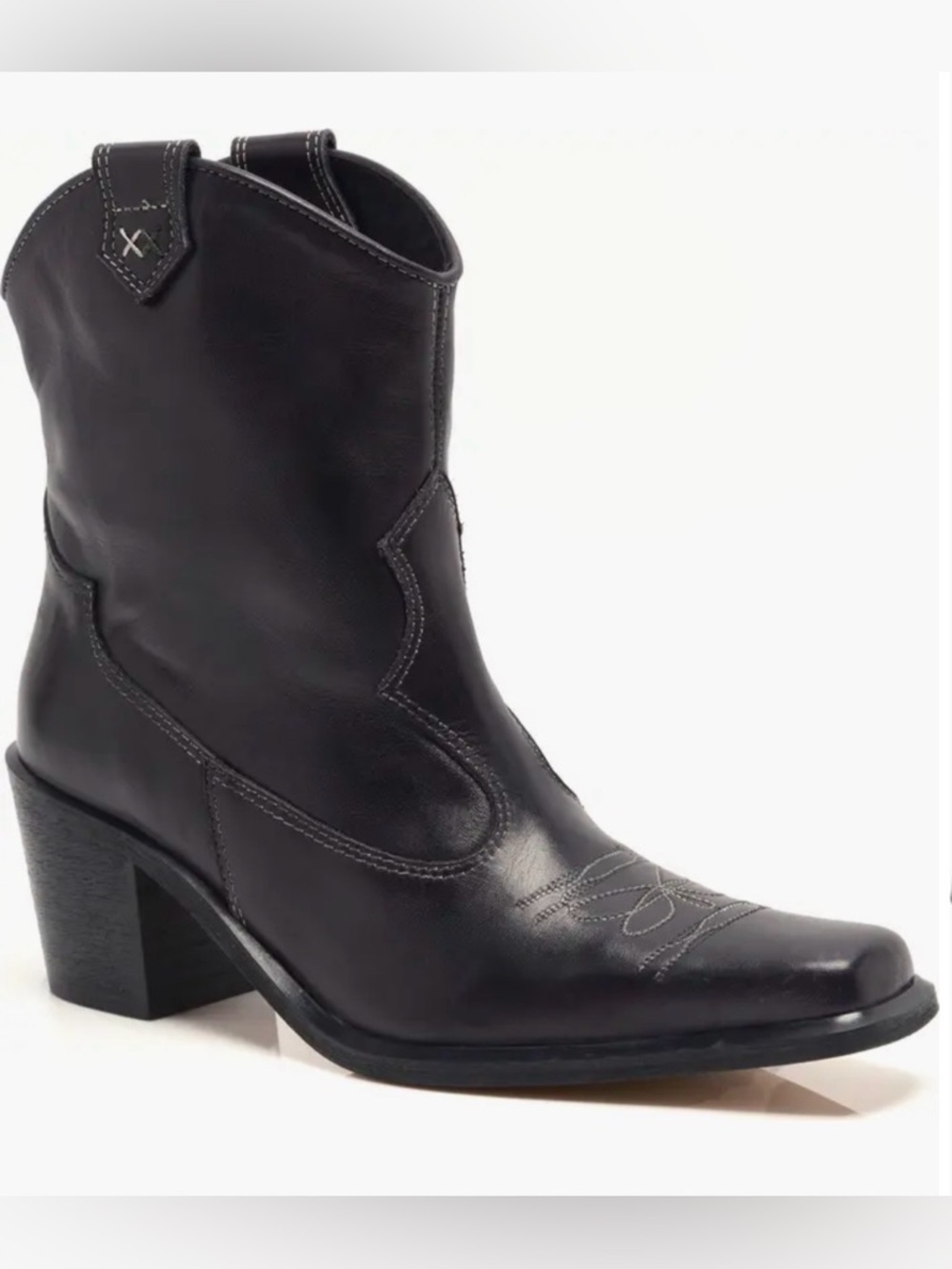 Free People Black Wandering Western Pull On Leather Boots 8.5 $198 RARE